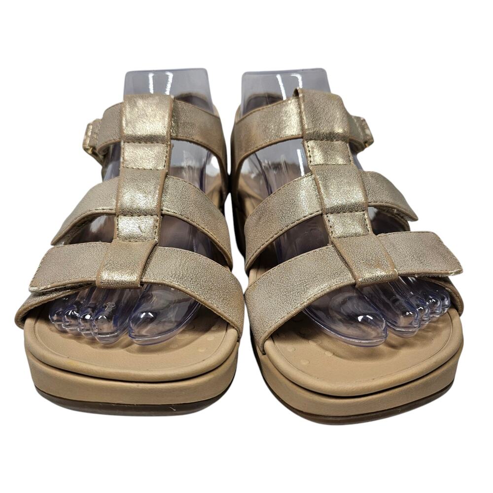 Vionic Tami Backstrap Platform Wedge Metallic San… - image 2